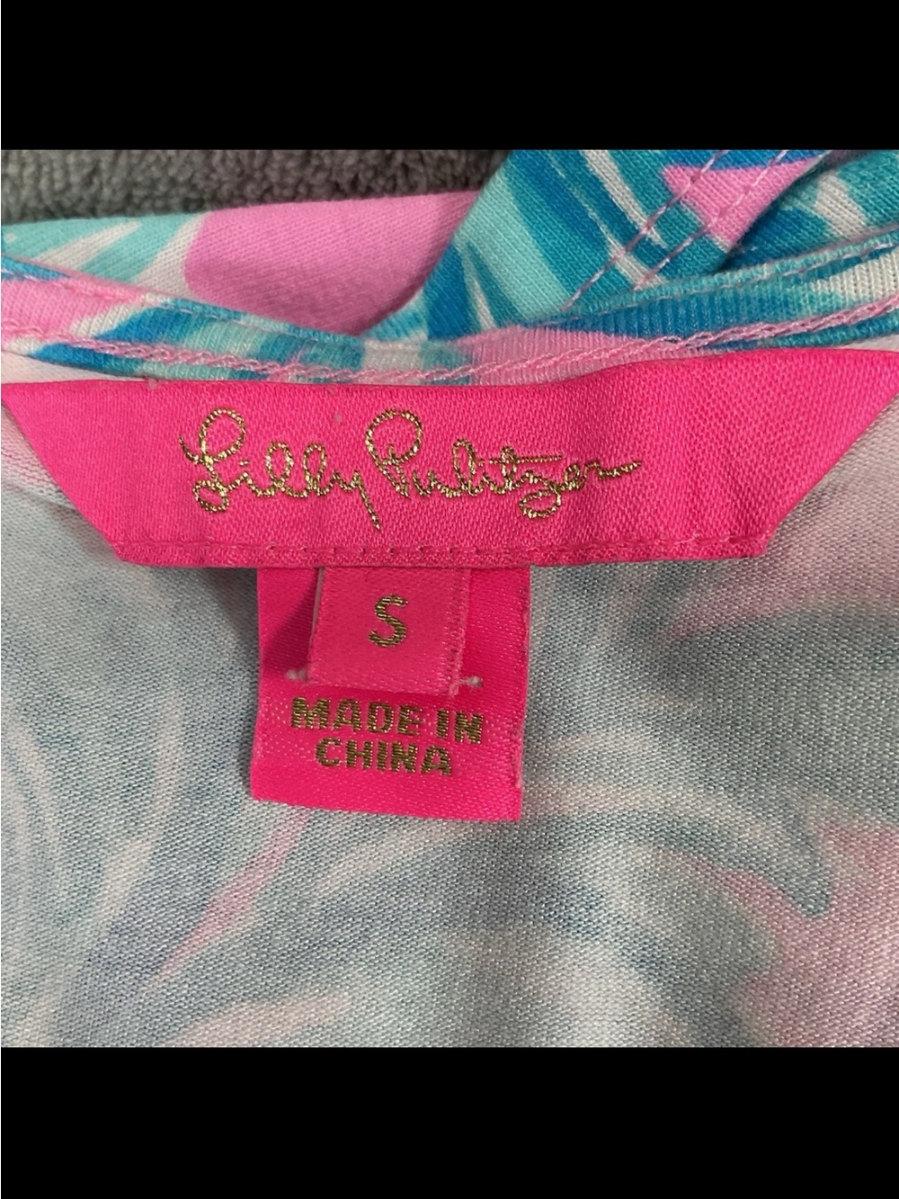 Lilly Pulitzer Hot Pink and Aqua Print Dress - Picture 5 of 6